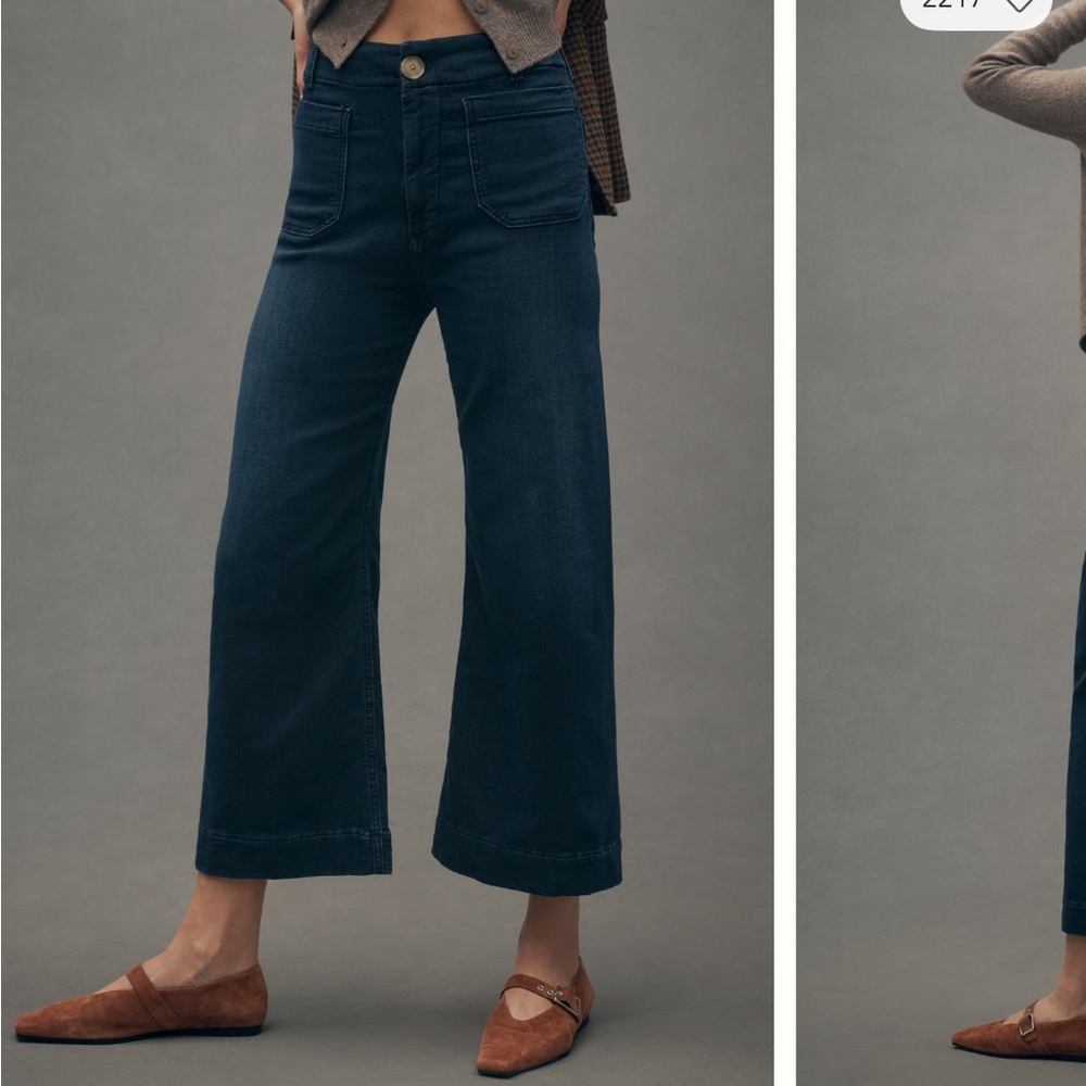 Maeve - The Colette Dark Blue Wide-Leg High-Rise Jeans - Women - Picture 2 of 7